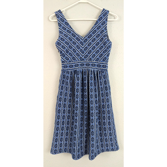 Maeve Anthropologie sz 4 Lazuli Dress Fit & Flare knit sleeveless tank blue 3944 - Picture 4 of 6